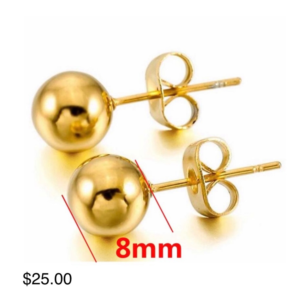 Ball earrings Gold Plated 18K